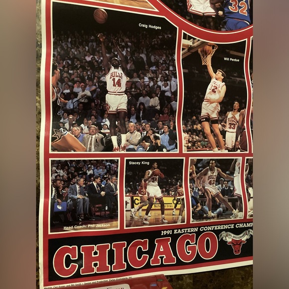 Original Chicago Bulls 1991 Eastern Conference Champions 22.5x37 Poster Jordan - Picture 2 of 11
